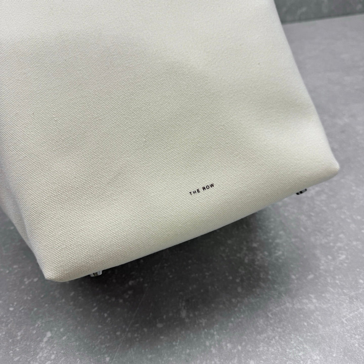 The Row 2025 Large N/S Park Tote Bag 43cm White Leather Canvas