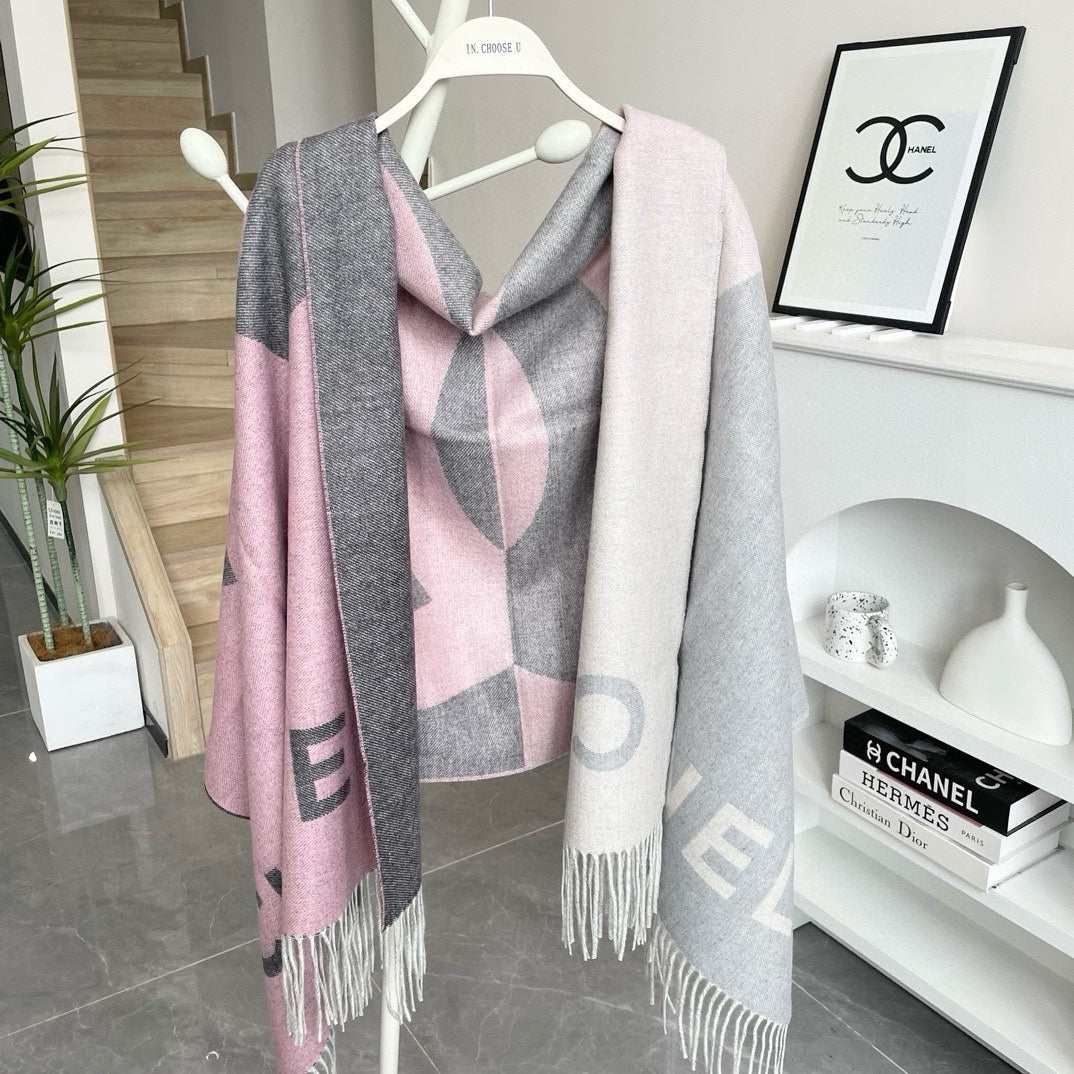 CC Scarf 200 CM In Light Grey Mix Pink Cashmere 405495