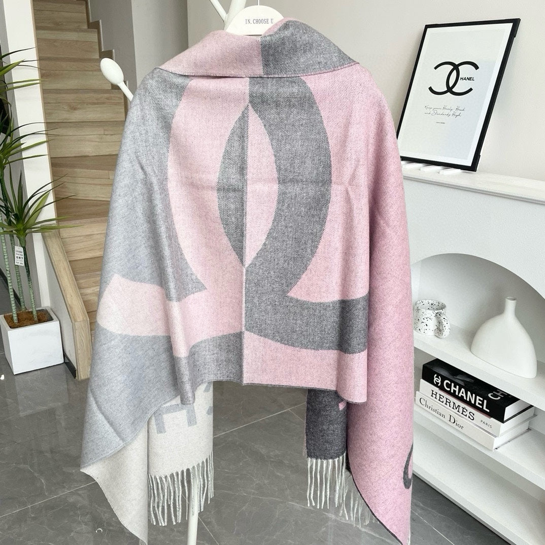 CC Scarf 200 CM In Light Grey Mix Pink Cashmere 405495