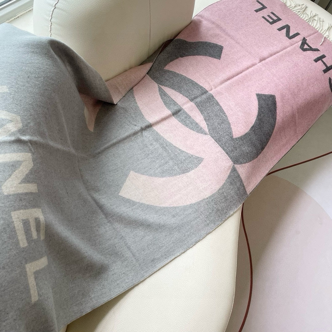 CC Scarf 200 CM In Light Grey Mix Pink Cashmere 405495