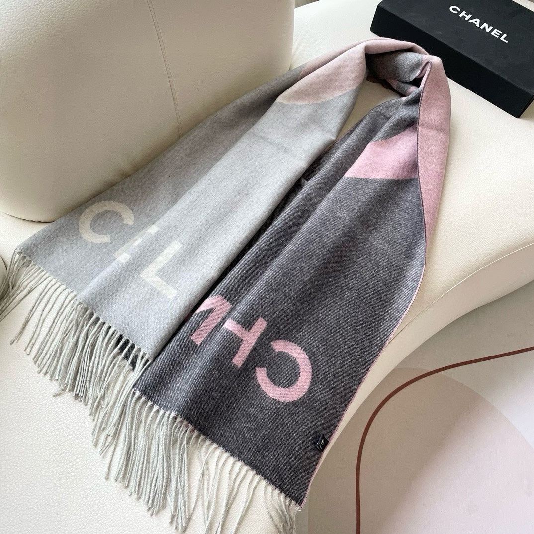 CC Scarf 200 CM In Light Grey Mix Pink Cashmere 422834