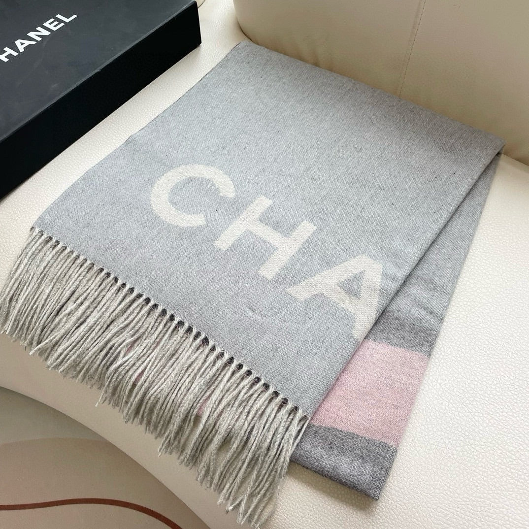 CC Scarf 200 CM In Light Grey Mix Pink Cashmere 422834
