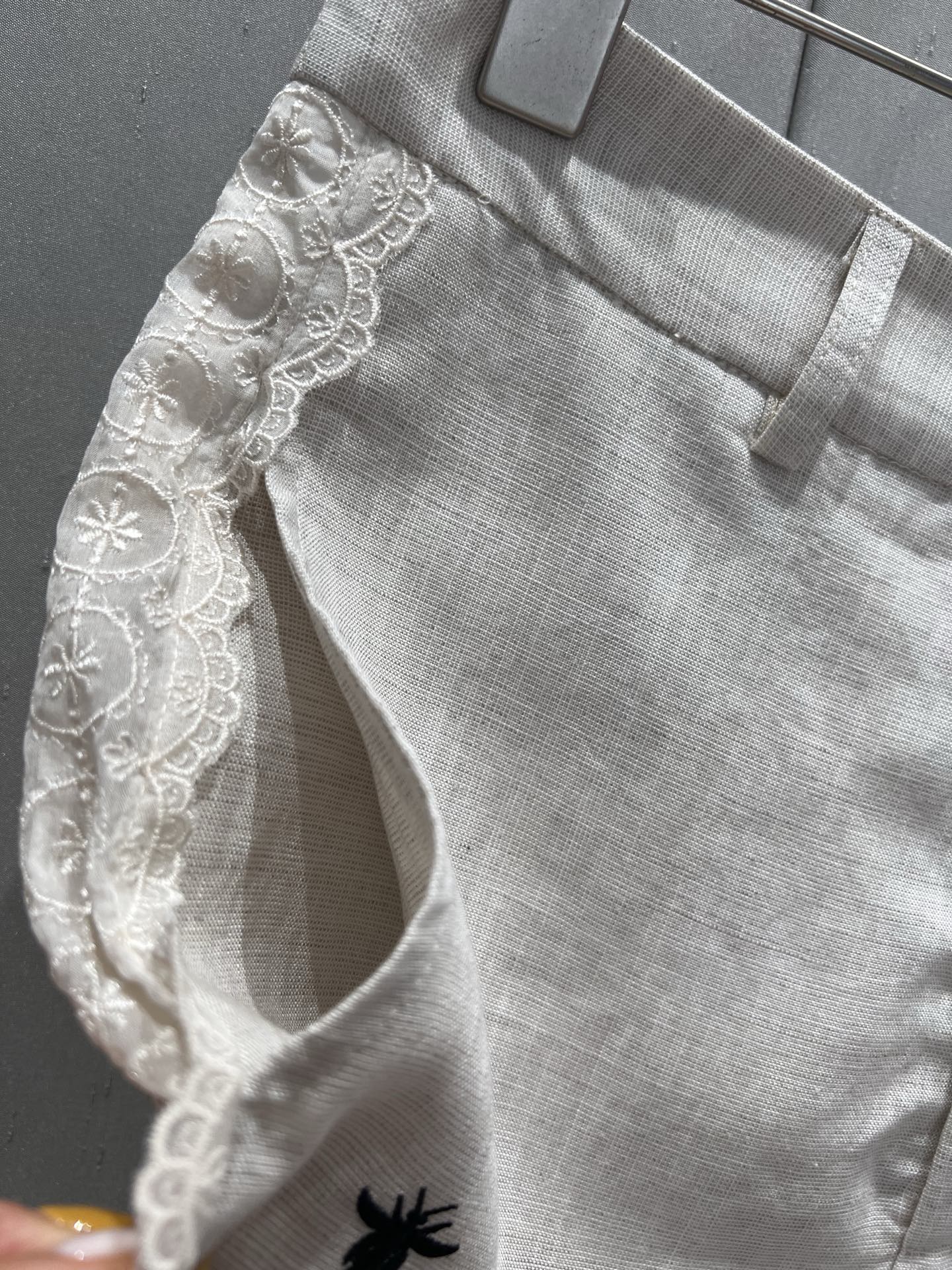 CD 2025 Straight Trouser White Linen Tencel 216454