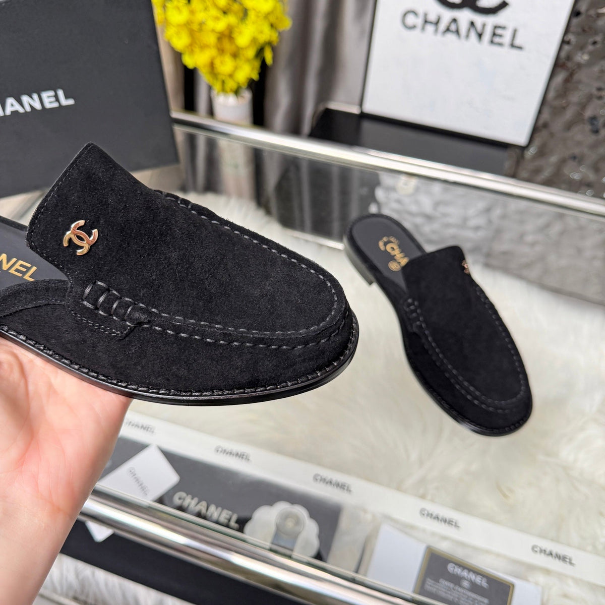 CC 26 Mule Black Suede Calfskin 3608718