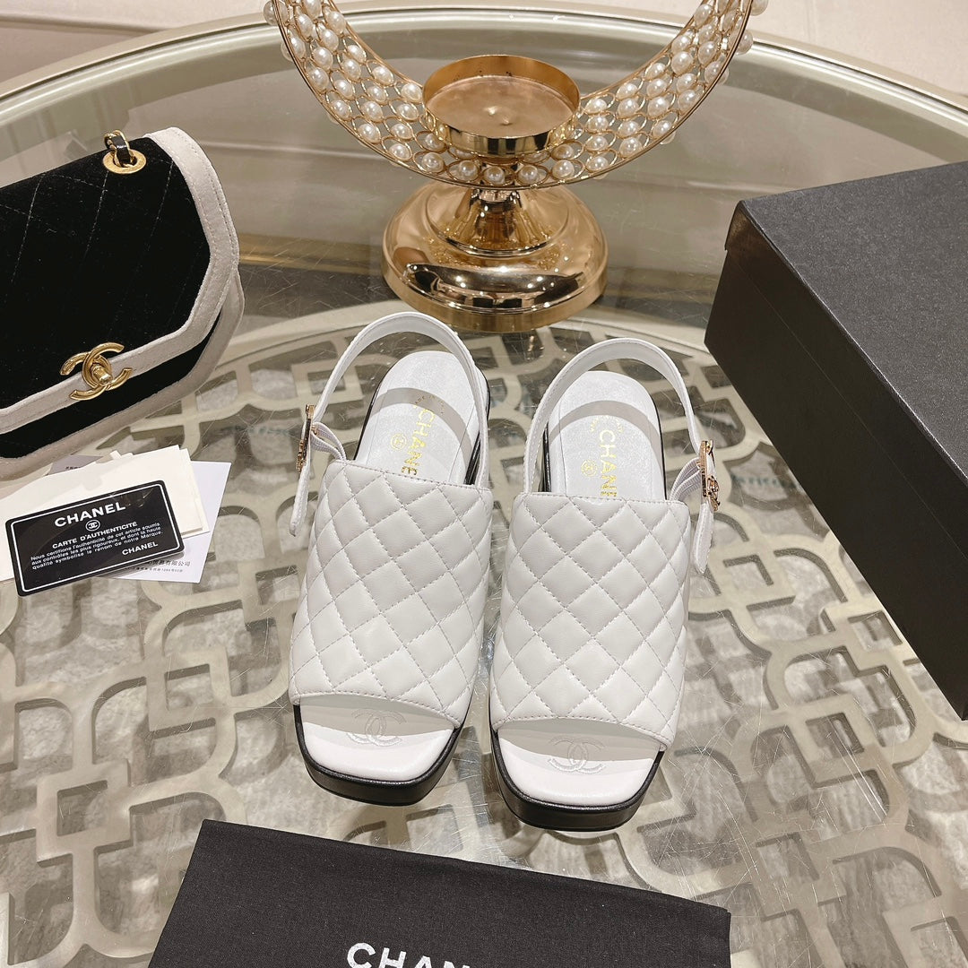 platform sandal 85 white quilted calfskin