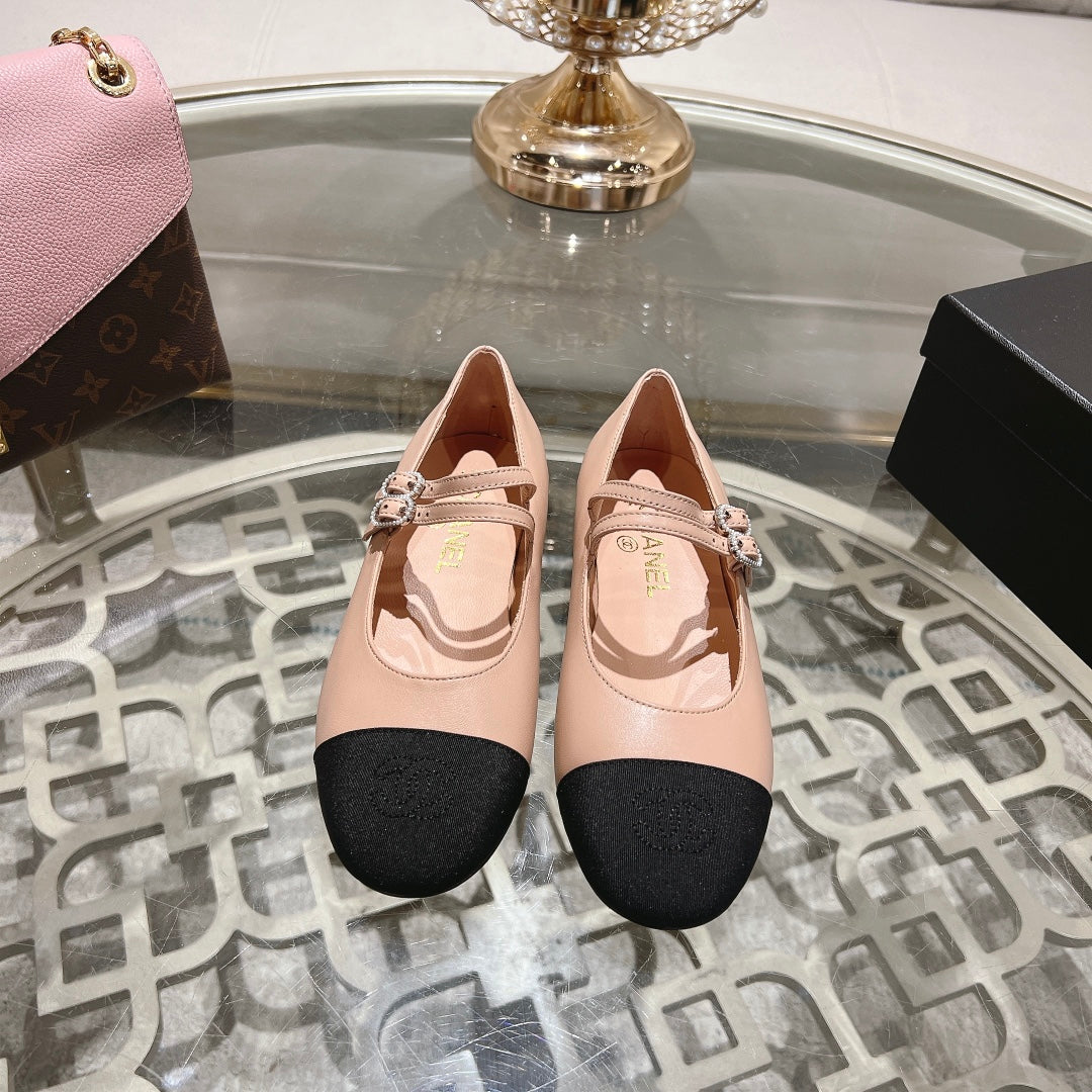 mary janes double buckle beige calfskin black grosgrain