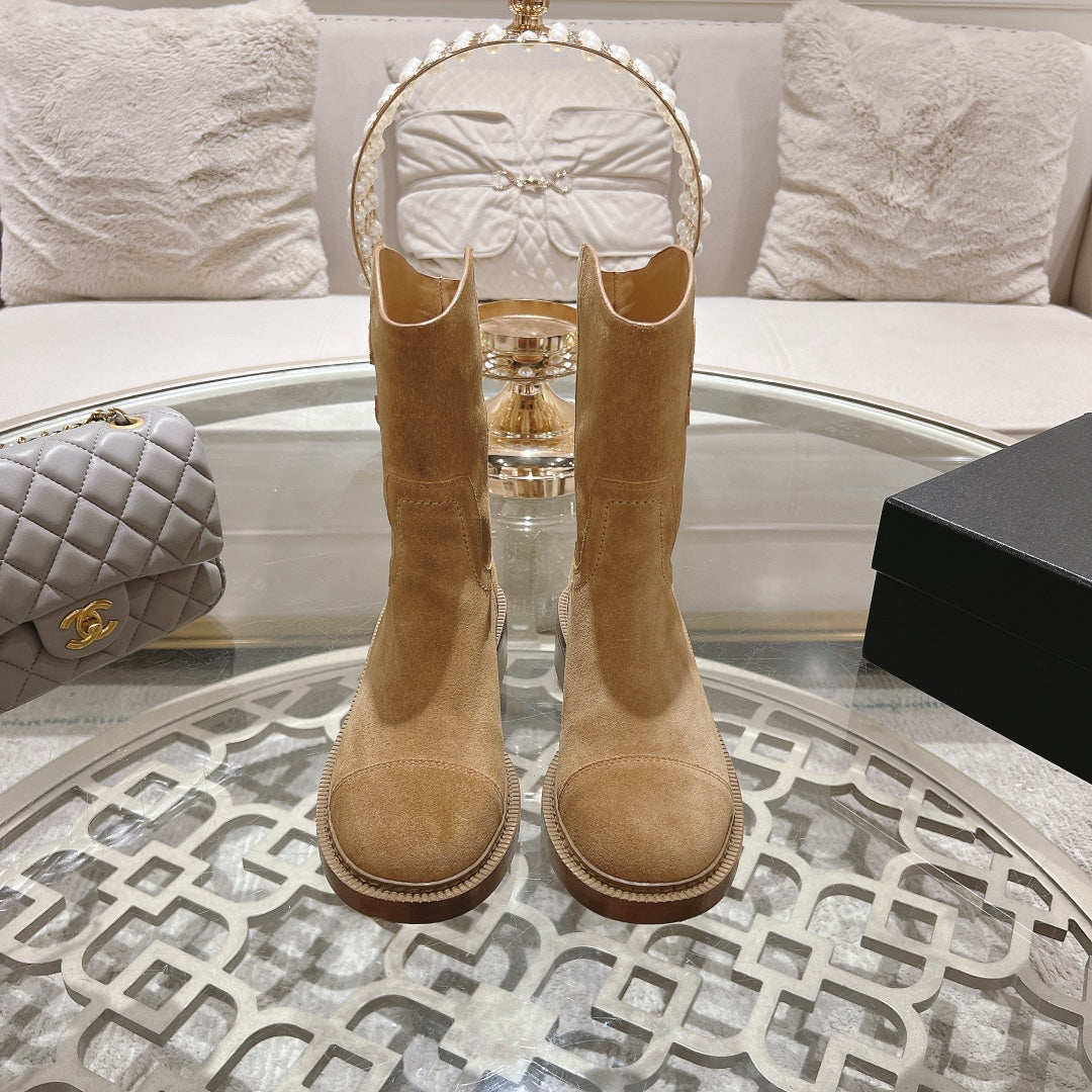 CC Ankle Boots 40mm Dark Beige Suede
