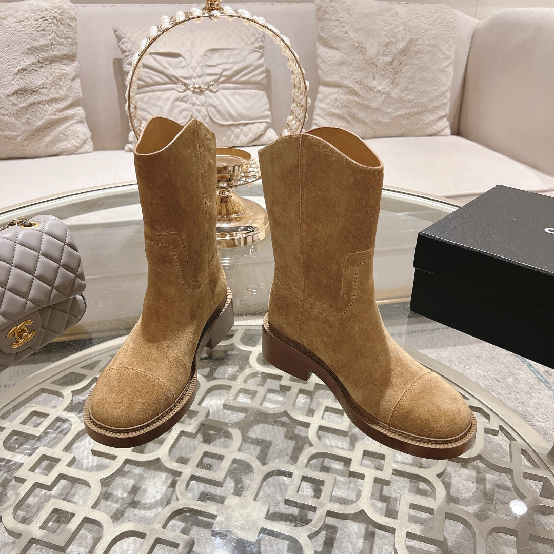 CC Ankle Boots 40mm Dark Beige Suede