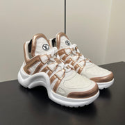 LV Archlight Sneaker 50mm White Mix Metallic Bronze Monogram Cowhide