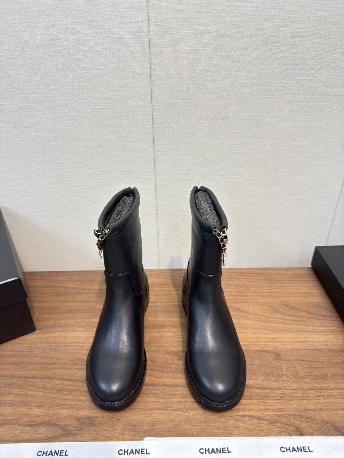 Chanel 25 Boot Black Calfskin 465613