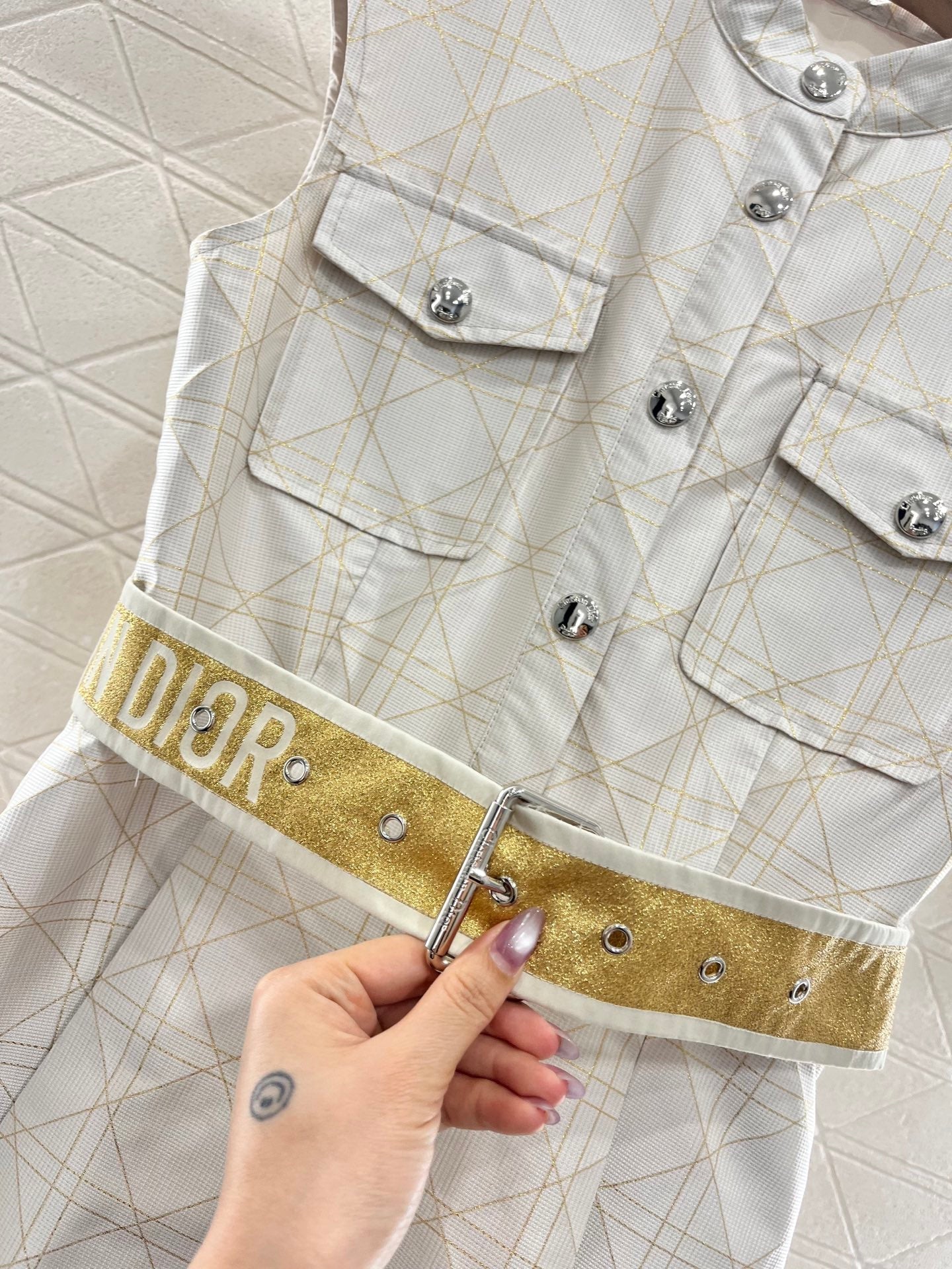 CD 25 Plaid Belt Dress  Polyester