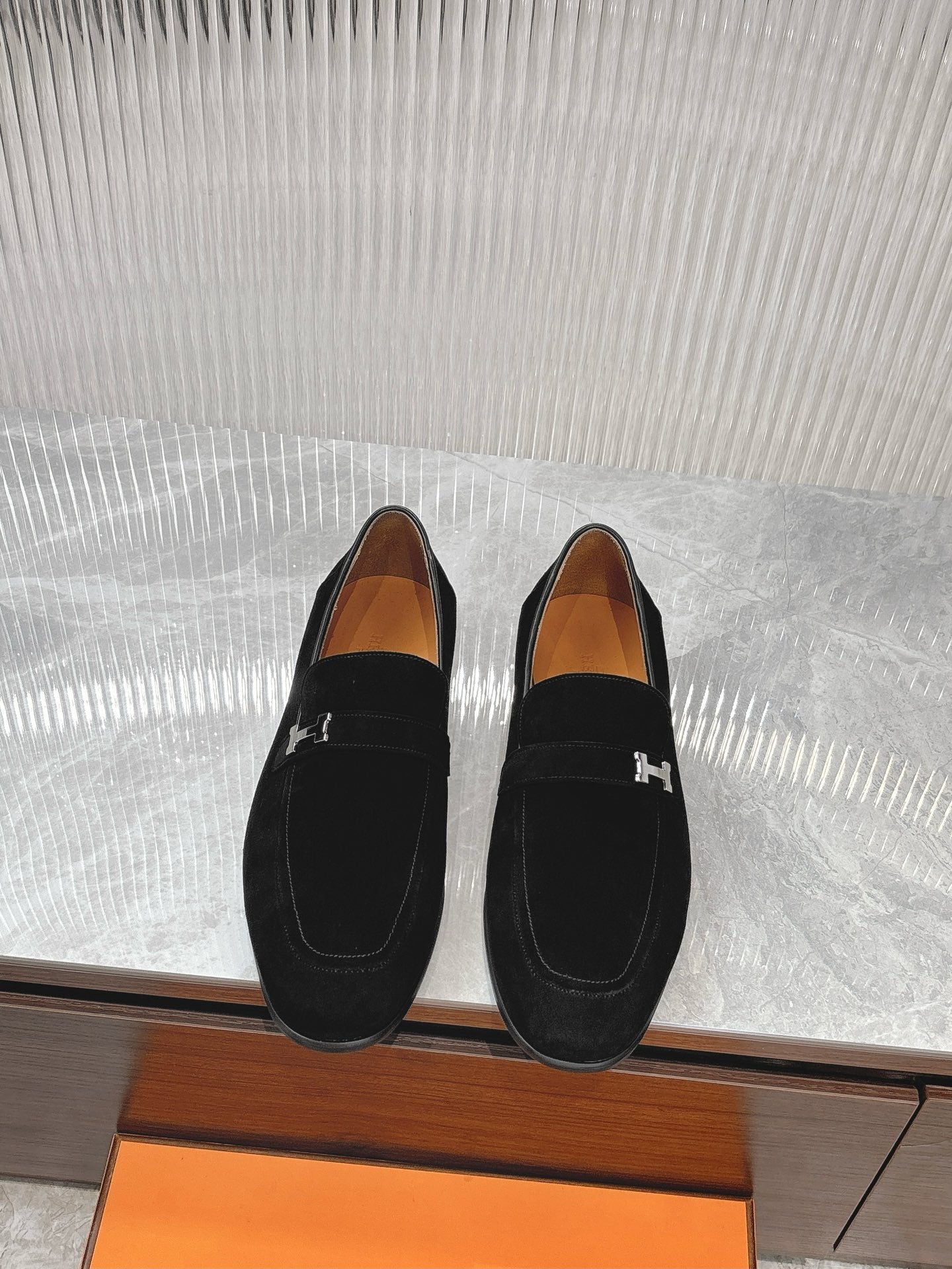 HM Men's Loafer Black Suede 524034