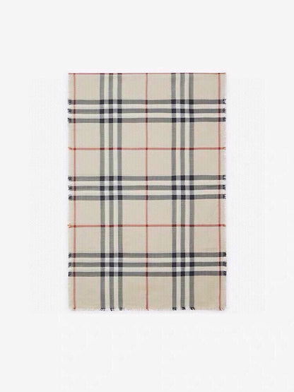 SCARF 200 CM IN BISQUE BEIGE MIX BLACK CASHMERE AND SILK 410307