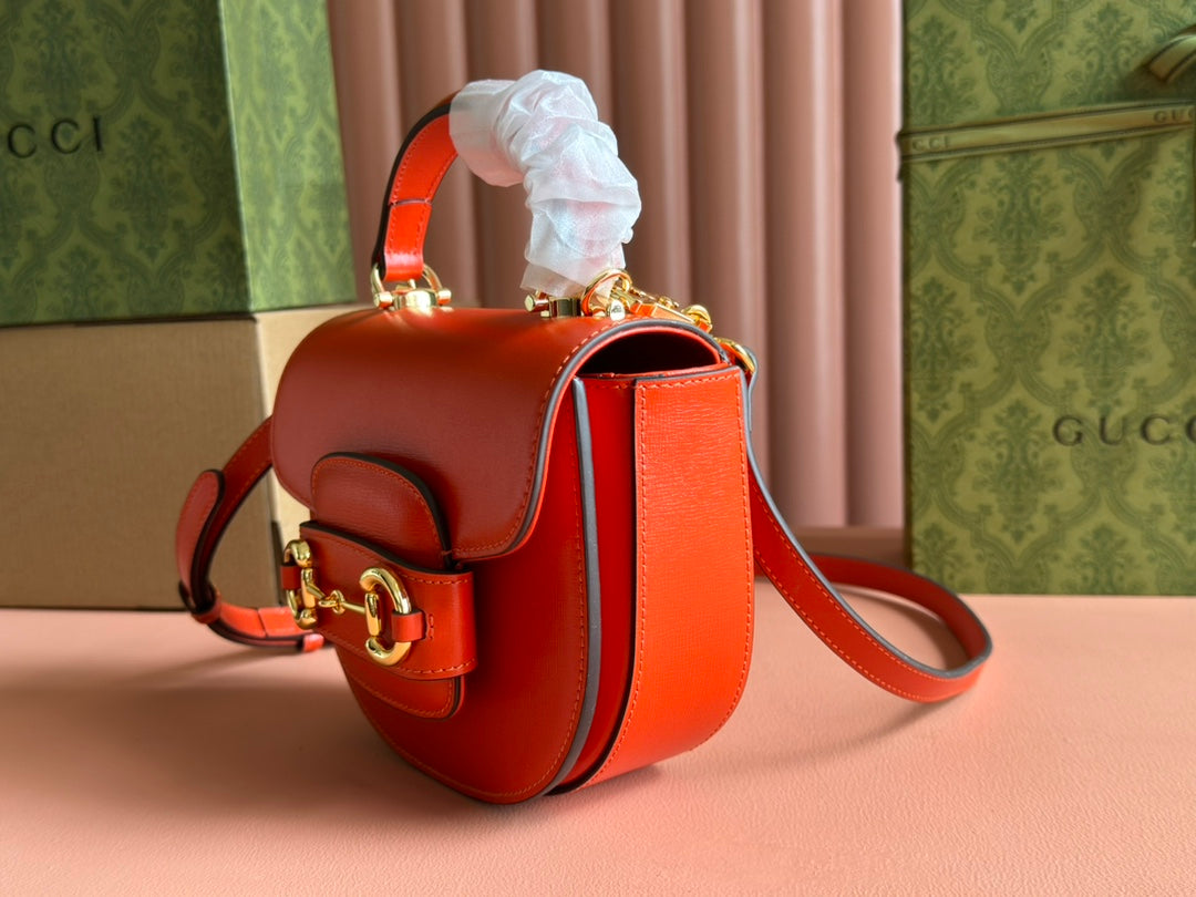 Gucci Horsebit Bag Red Leather 239808