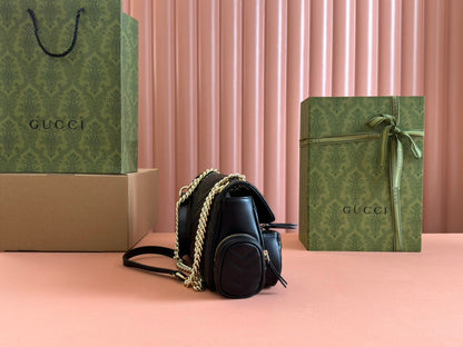 Gucci Marmont Bag  Black Leather 244247