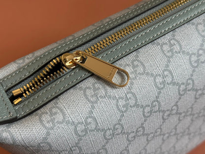 Gucci Ophidia 20cm Bag Blue Gray Canvas 239921