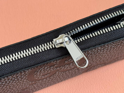 Gucci Long Wallet Grey mix Black Leather  248424