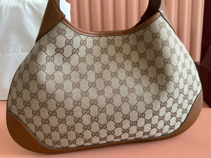Gucci Body Double Lock Handbag Brown mix Beige Canvas Leather 244513