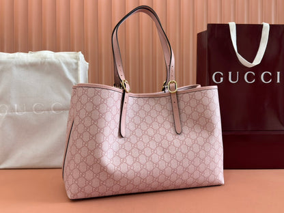 Gucci Ophidia 38cm Bag Pink Canvas 244358