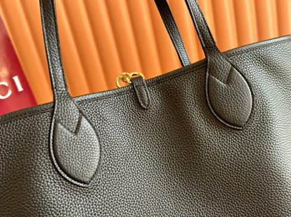 Gucci Totissima 30cm Tote Bag Black Calfskin 248124