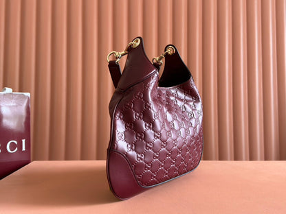 Gucci Body Double Lock Handbag Rosso Ancora Red Embossed Leather 248136