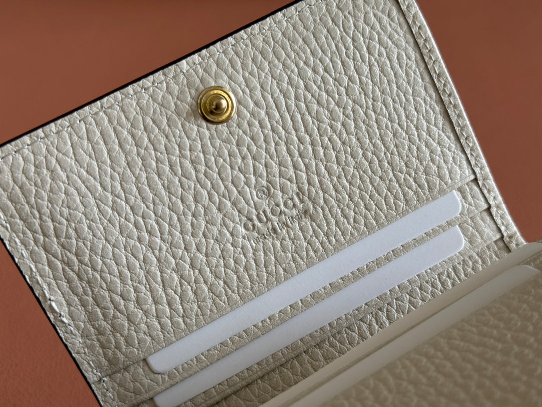 Gucci Marmont Wallet Ebony mix White Canvas Leather 250956