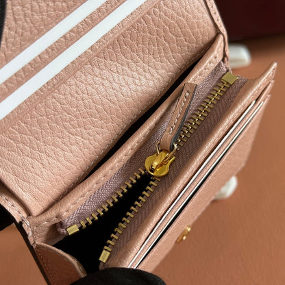Gucci Marmont Wallet Beige mix Pink Canvas Leather 255233