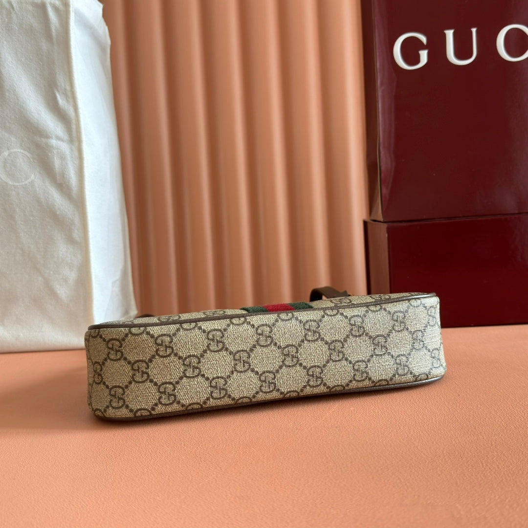 Gucci Ophidia 26cm Bag Ebony Brown Canvas 255298
