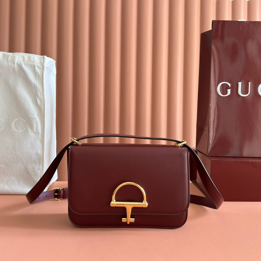 Gucci Siena Small Shoulder Bag Burgundy Leather 272119