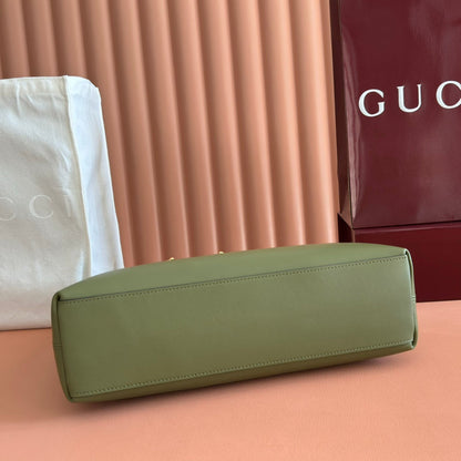 Gucci Beatrix Handbag 35 Olive Green Cowhide 272147