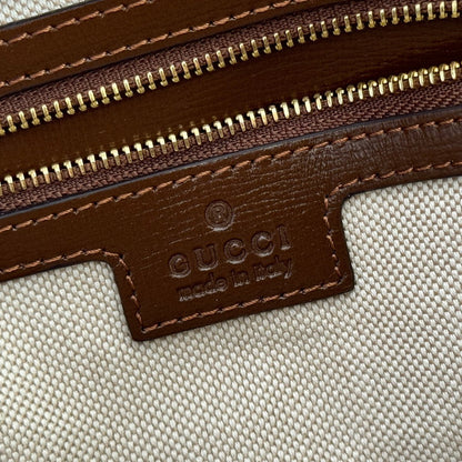 GG 2025 Interlocking G Large 25cm Bag Ebony Brown Canvas Leather 273677