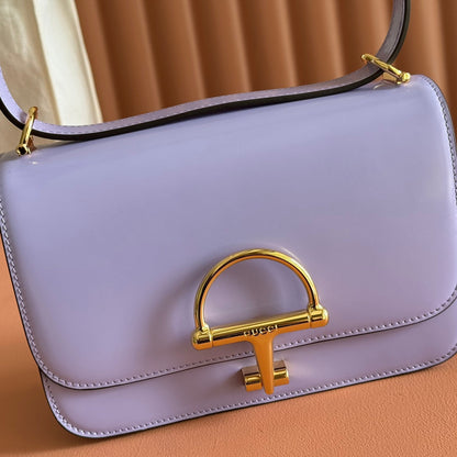 Gucci Siena Small Shoulder Bag Light Purple Leather 271873