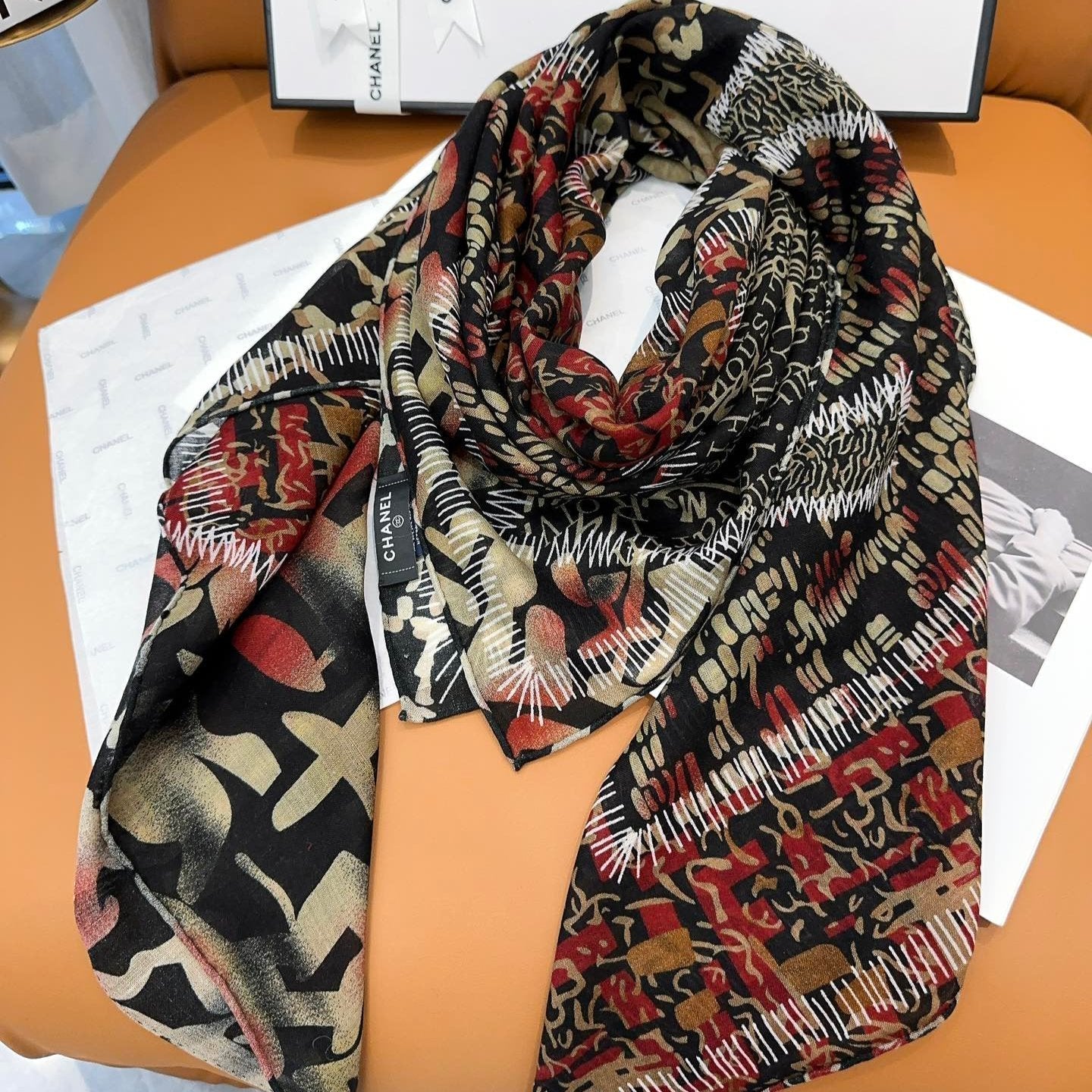 CC Square Scarf 140 CM In Colorful Silk 421294