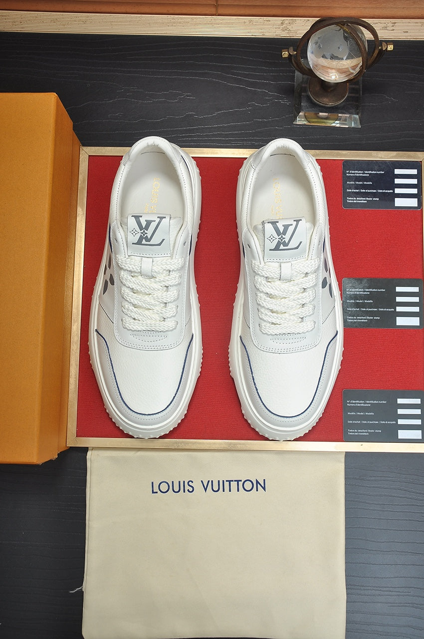 LV TRAINER WHITE MIX GREY CALFSKIN
