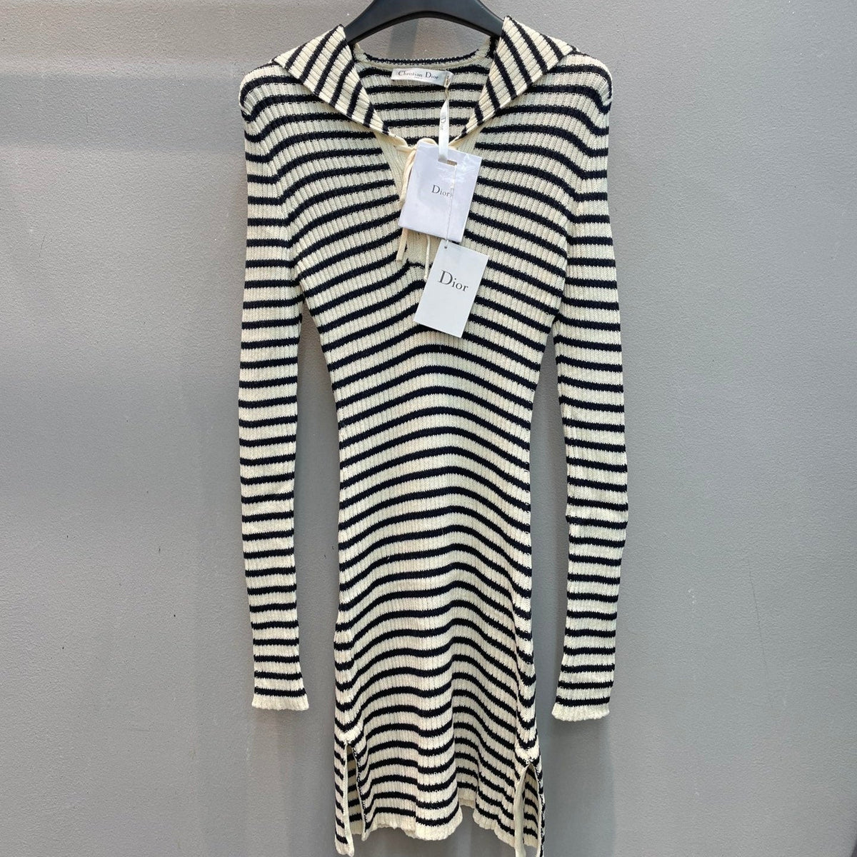 CD 25 Striped Sweater Dress Wool Mix Cotton