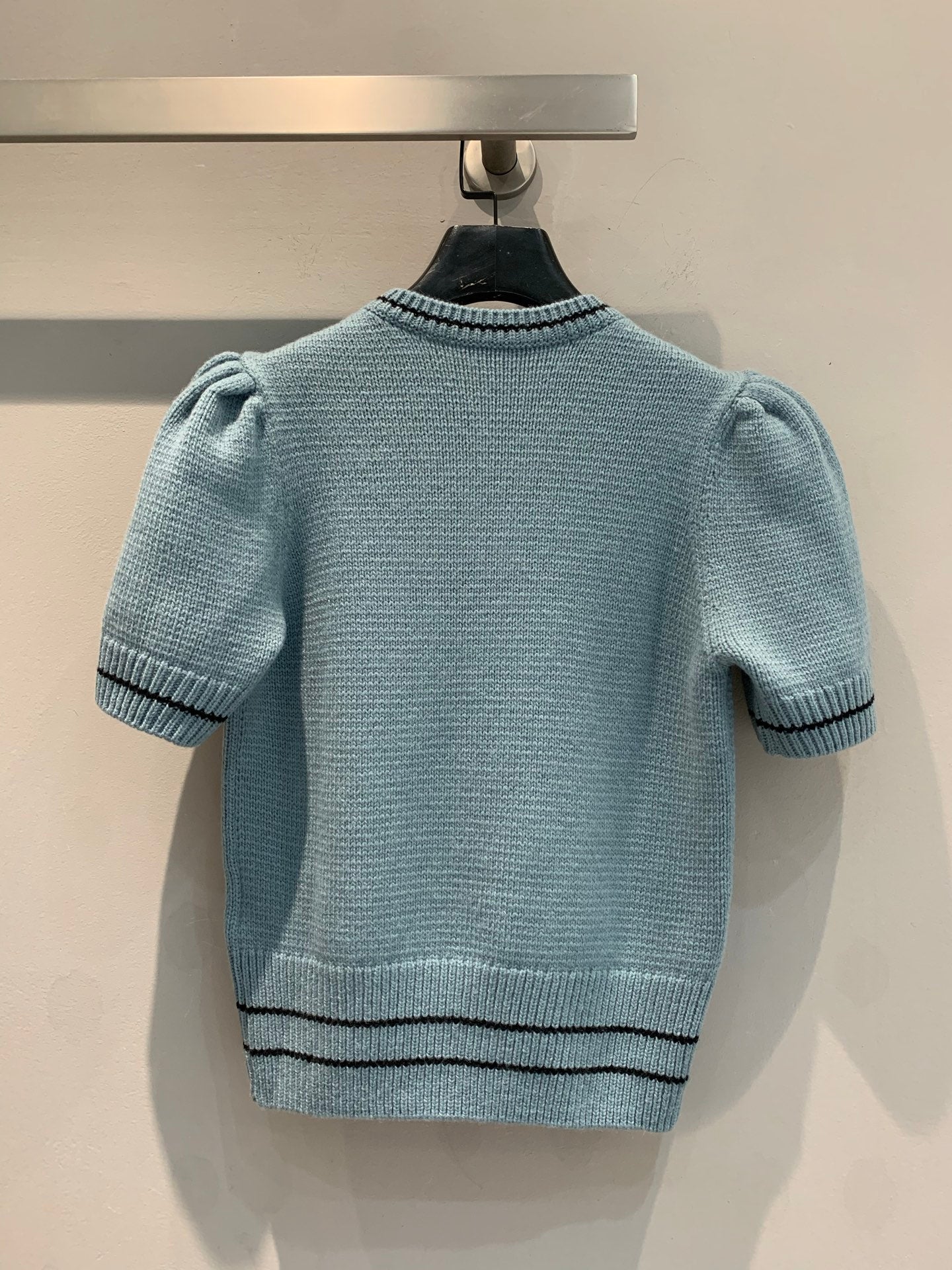 CD 25 Lucky Star Knit Top Blue-green Sheep wool