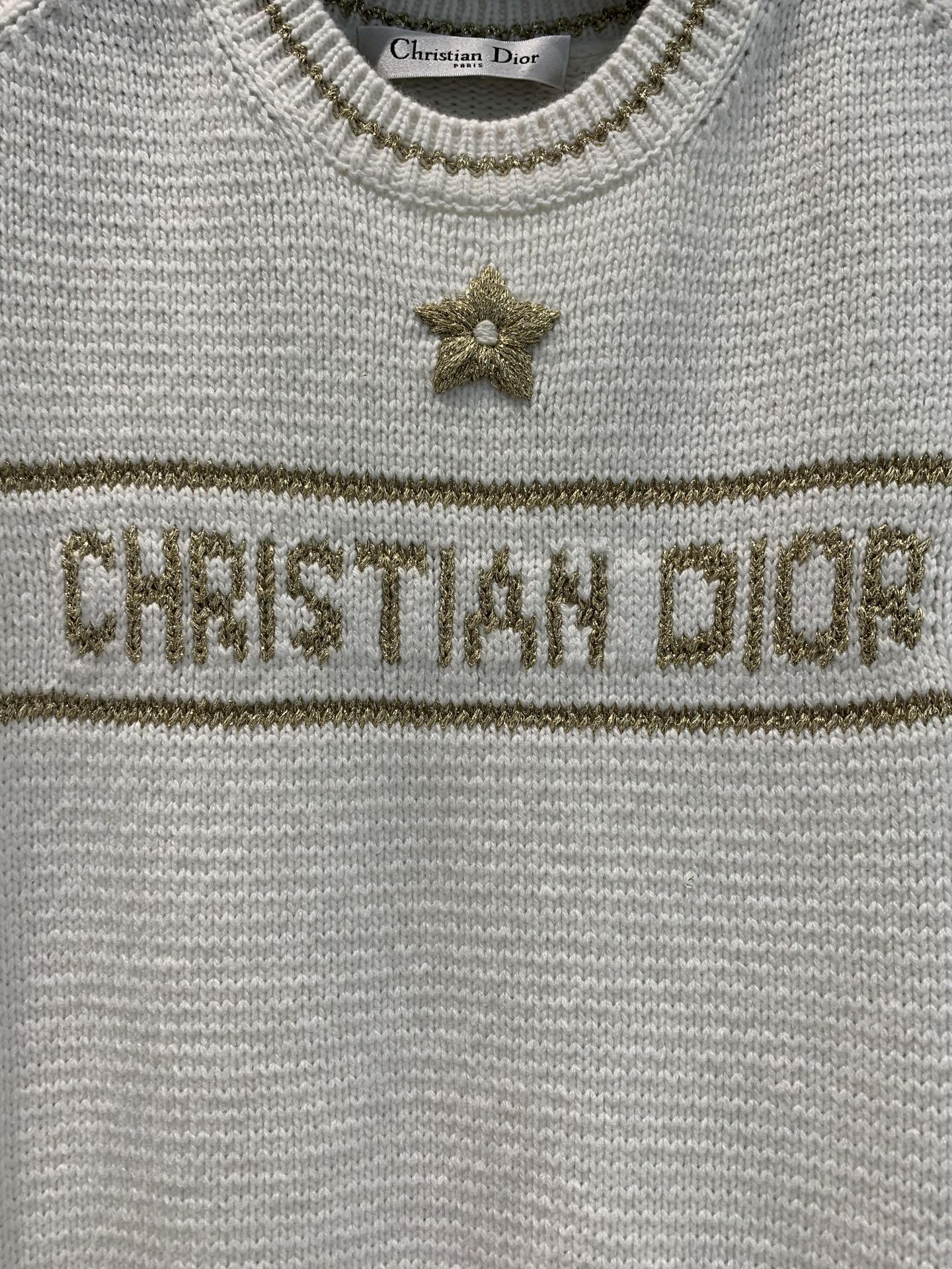 CD 25 Lucky Star Knit Top Beige Sheep wool