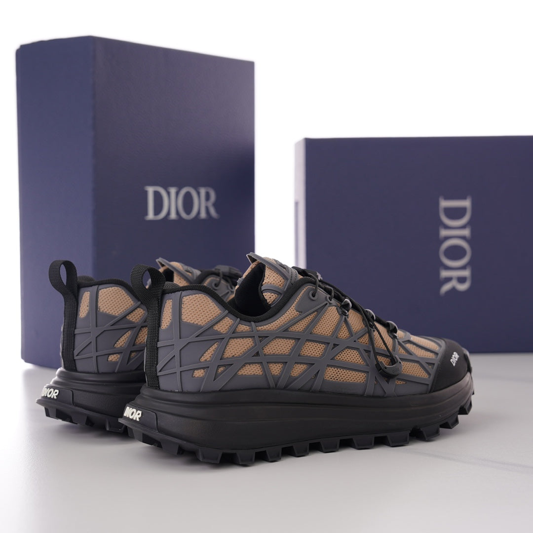 CD B31 SNEAKER BLACK AND BROWN MESH FABRIC