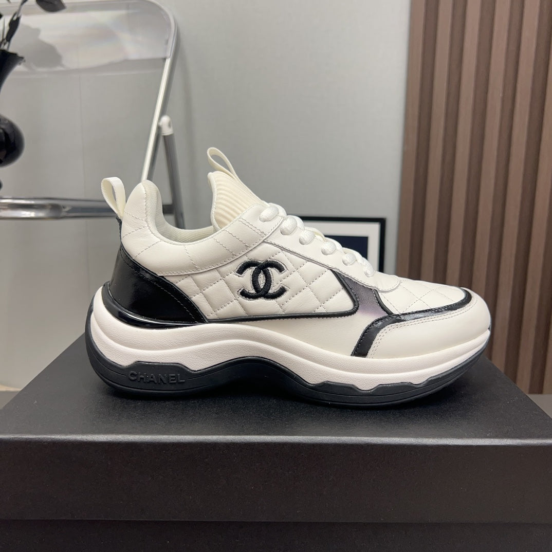 CC Sneaker White Quilted Cowhide