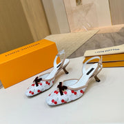 LV 26ss Slingback 60 White Cherry Monogram Cowhide 664893