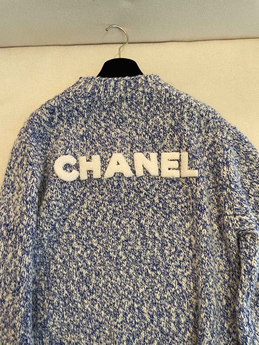 CC Sweater In Blue Mix White Wool
