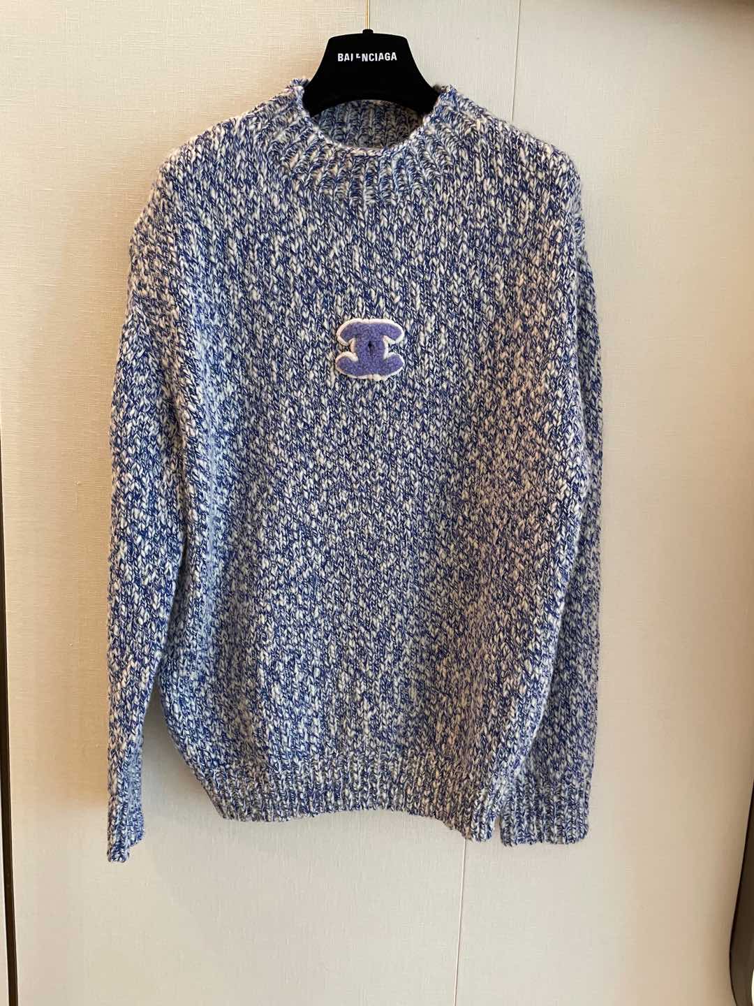 CC Sweater In Blue Mix White Wool