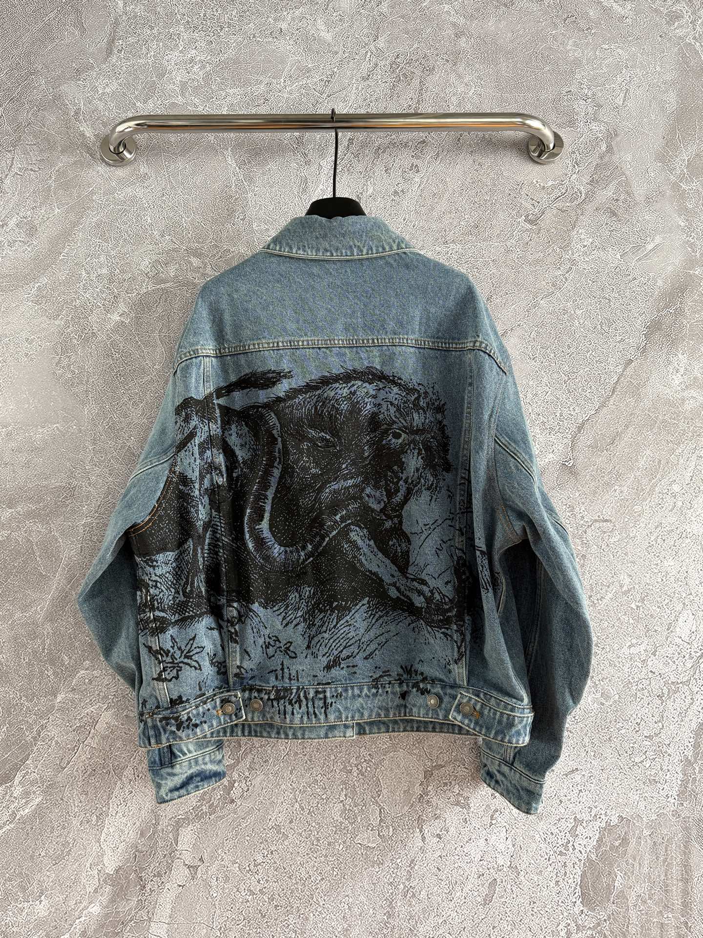 CD Lion Denim Jacket Blue Cotton