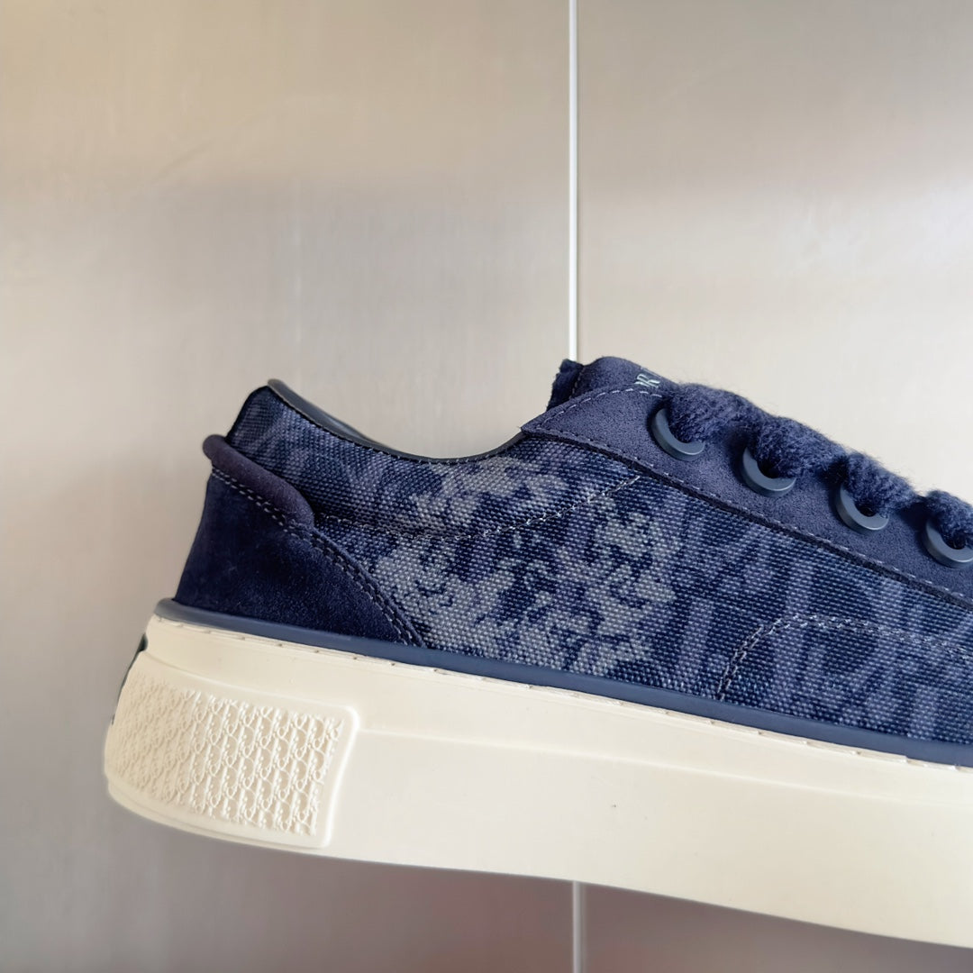 CD B33 Sneaker 40mm Charcoal Blue Monogram Suede