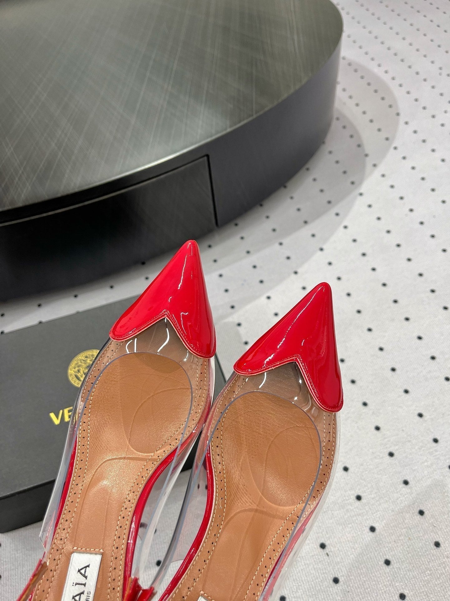 Alaila Le CÅ“ur Slingbacks 60mm In Red Glossy Lambskin 954825