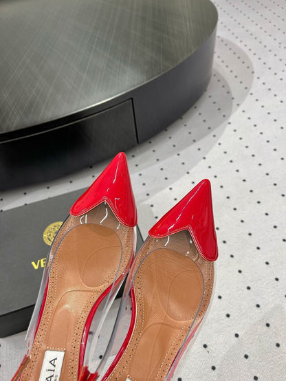 Alaila Le CÅ“ur Slingbacks 60mm In Red Glossy Lambskin 954825