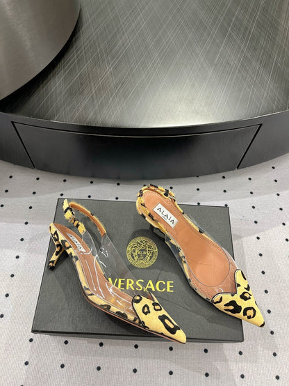 Alaila Le CÅ“ur Slingbacks 60mm In Light Yellow Glossy Lambskin 954831