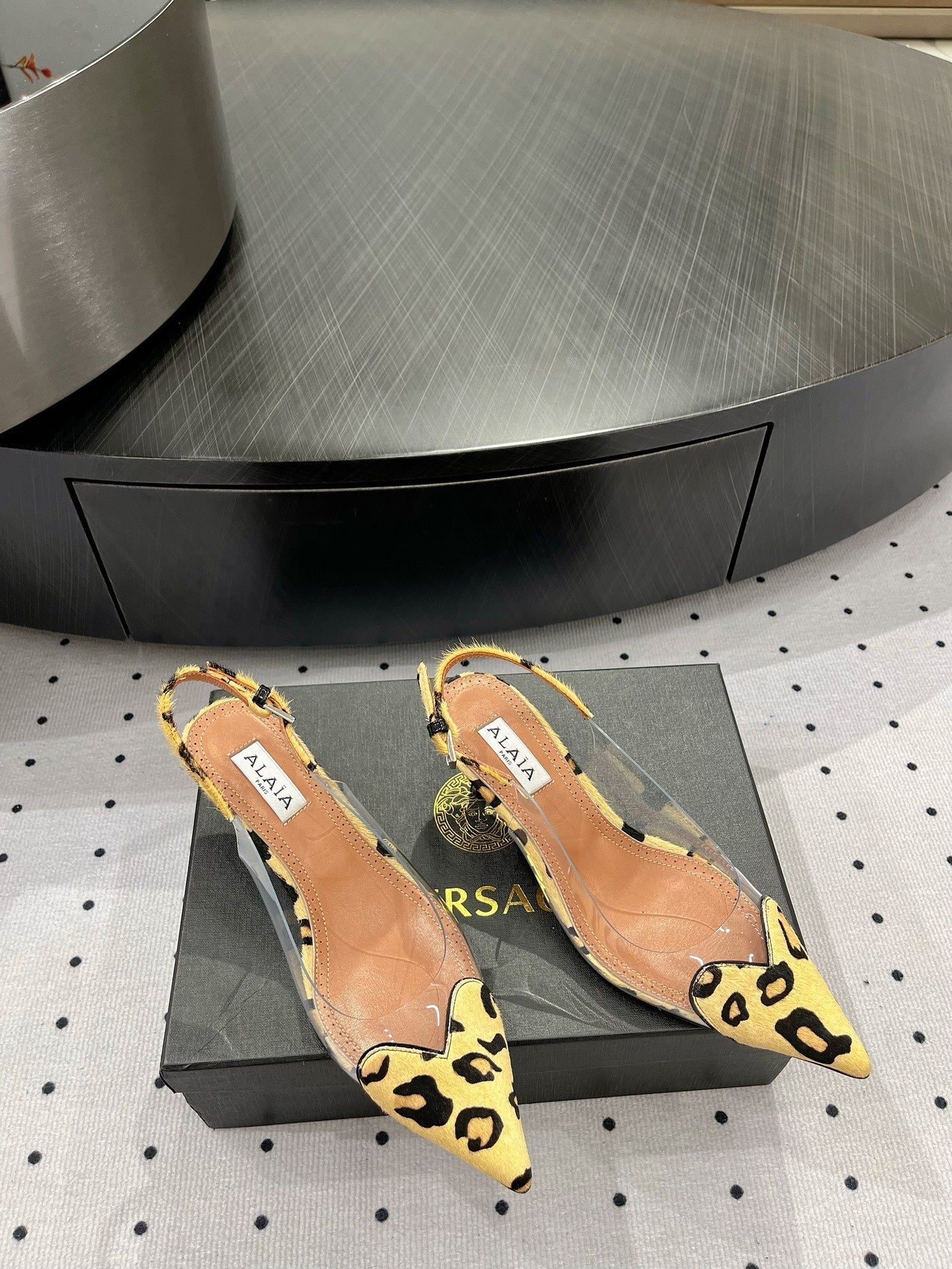 Alaila Le CÅ“ur Slingbacks 60mm In Light Yellow Glossy Lambskin 954831