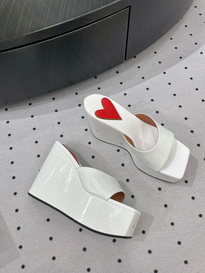 Alaila High Sandal 115mm In White Glossy Lambskin 954874