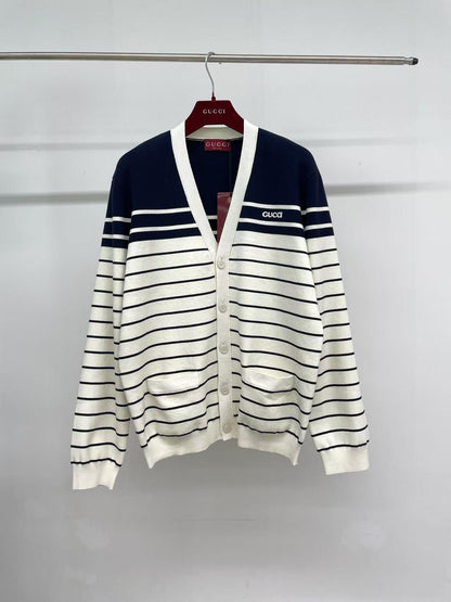 GG 25 Cardigan Black Mix White Wool 0034